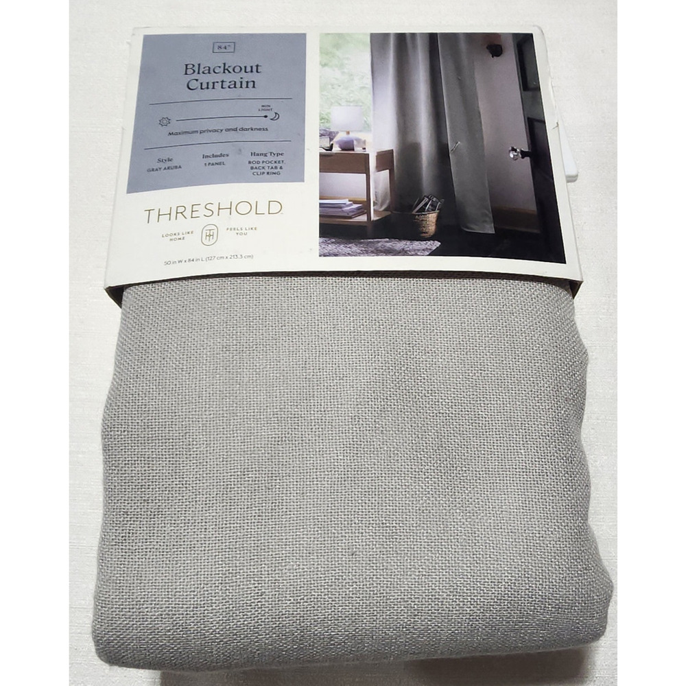 Threshold blackout curtain L 50'' x W 84'' gray Aruba-One panel